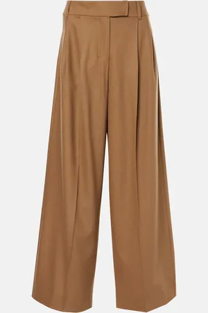 Max Mara Carmen wool flannel wide-leg pants