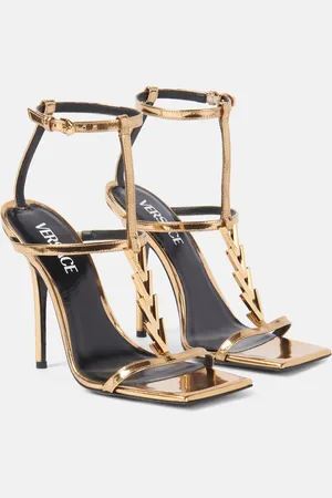 VERSACE V2025 Chain metallic leather sandals