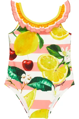 Dolce & Gabbana Baby printed ruffled swimsuit