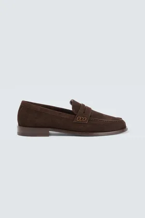 Manolo Blahnik Perry suede penny loafers
