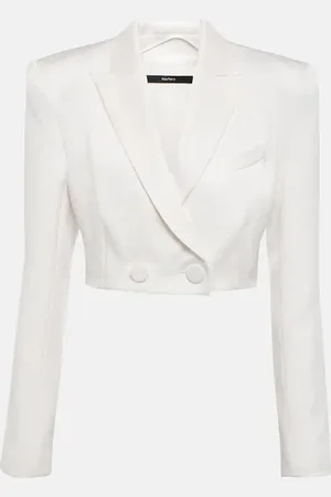 ALEX PERRY Parker cropped satin crÃªpe blazer