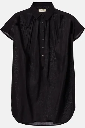 NILI LOTAN Normandy shirred cotton blouse