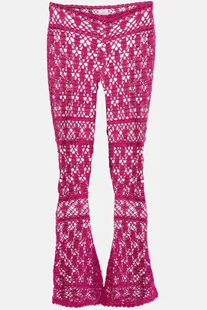 ANNA KOSTUROVA Bianca crochet flared cotton pants