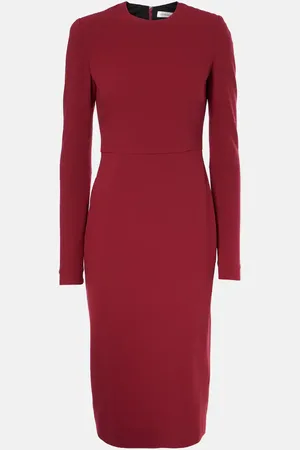 Victoria Beckham Wool-blend crÃªpe midi dress