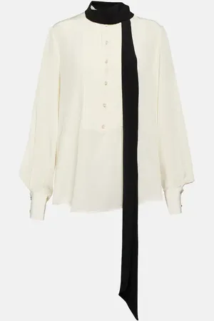 Victoria Beckham Tie-neck silk blouse