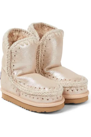 Mou Shearling-lined coated leather ankle boots
