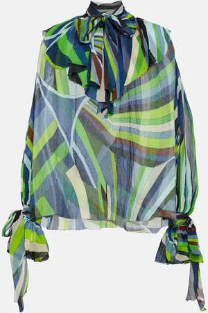Puccini Iride tie-neck silk chiffon blouse