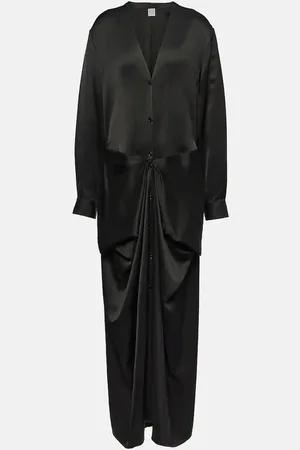 Totême Gathered satin maxi dress