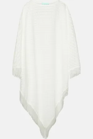 Melissa Odabash Blair open-knit fringed kaftan