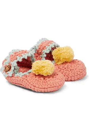 Louise Misha Baby Rosette crochet slippers