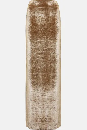 Brunello Cucinelli High-rise velvet maxi skirt