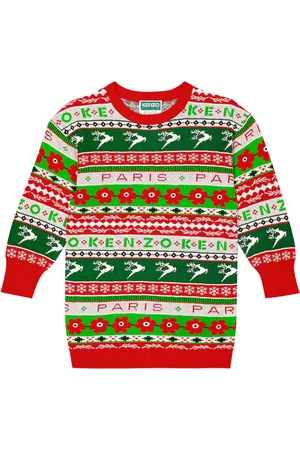 Kenzo Intarsia cotton-blend sweater dress