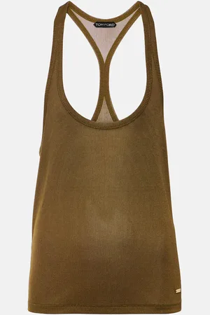 Tom Ford Ribbed-knit crÃªpe jersey tank top