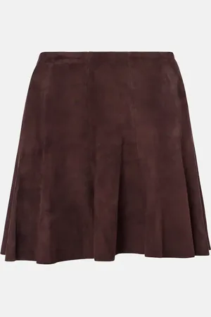 Stouls Mila pleated suede miniskirt