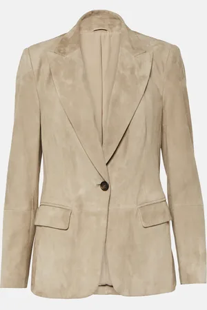 Brunello Cucinelli Embellished suede blazer