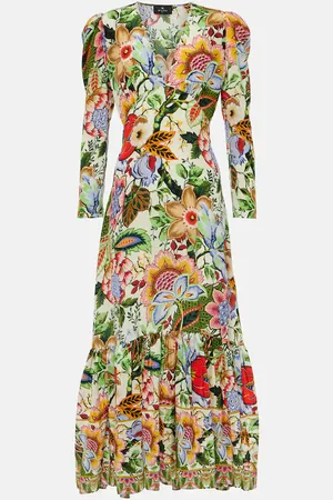 Etro Floral silk midi dress