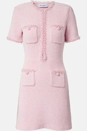 Self-Portrait Embellished knitted minidress