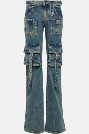BLUMARINE Low-rise denim cargo pants