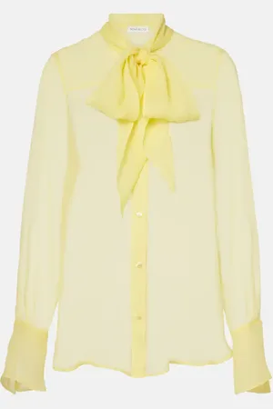 Nina Ricci Sheer tie-neck silk chiffon blouse