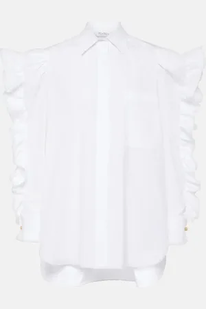 Max Mara Pleiadi ruffled cotton poplin shirt
