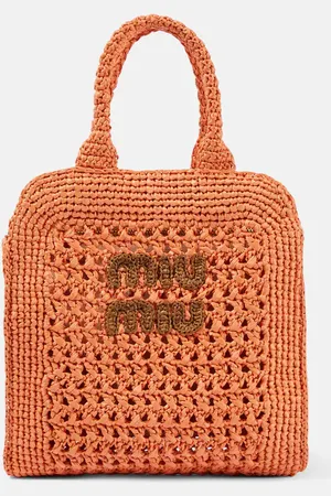 Miu Miu Small raffia tote bag