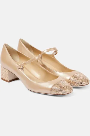 RENE CAOVILLA Kristen embellished leather Mary Jane pumps