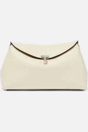Totême T-Lock leather clutch