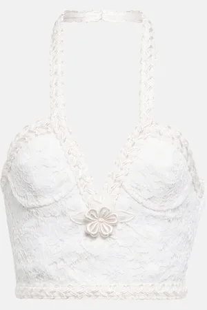 Alessandra Rich Lace bustier halter top