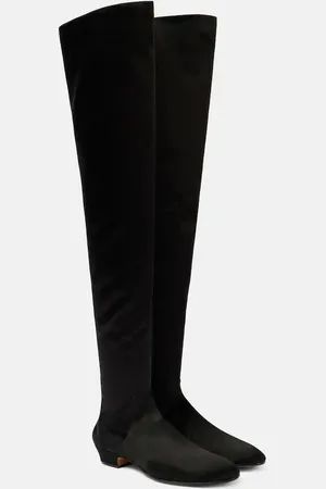 The Row Awar satin over-the-knee boots