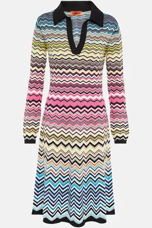 Missoni Zig-zag knit cotton-blend midi dress