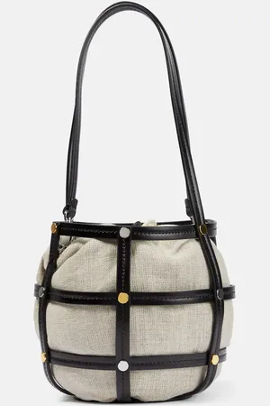 Staud Ellie leather-trimmed bucket bag