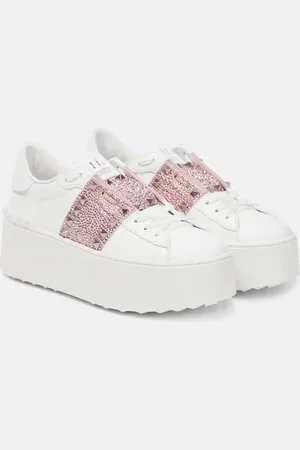 VALENTINO GARAVANI Rockstud Untitled leather platform sneakers