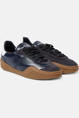 Acne Studios Logo suede-trimmed sneakers