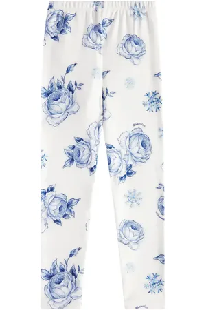 MONNALISA Roses Snowflakes printed leggings