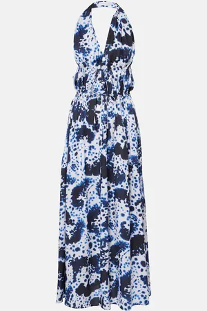 DRIES VAN NOTEN Printed halterneck maxi dress