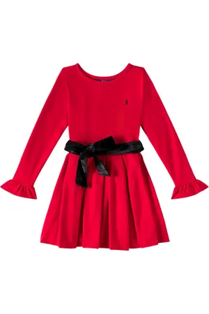 Ralph Lauren Sash-detail and ruffle-trimmed dress