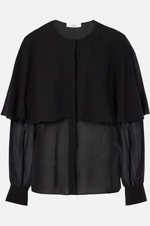 Chloé Caped silk georgette blouse