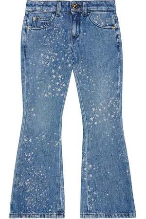 VERSACE Printed flared jeans