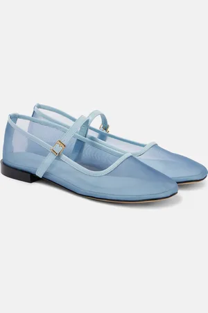 Souliers Martinez Minima leather-trimmed tulle Mary Jane flats