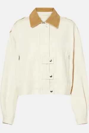 Marant Etoile Julie corduroy-trimmed denim jacket