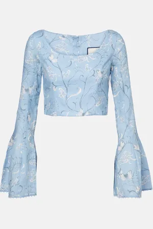 Agua by Agua Bendita Limoncillo Lymanopoda floral linen crop top