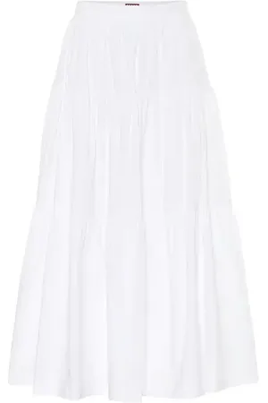 Staud Sea cotton poplin midi skirt