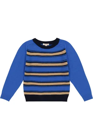 Caramel Poa striped cashmere sweater