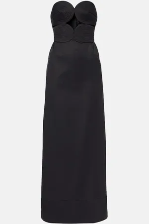 Adriana Degreas Strapless cotton and linen-blend maxi dress