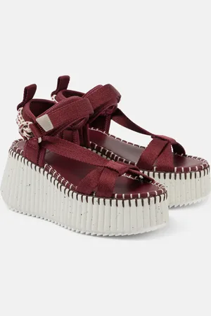 Chloé Nama 80 wedge sandals