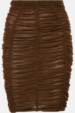 The Attico Ruched high-rise jersey miniskirt