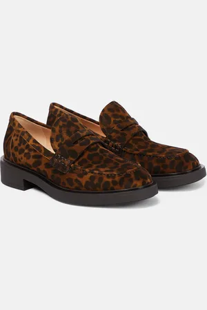 Gianvito Rossi Harris leopard-print suede loafers