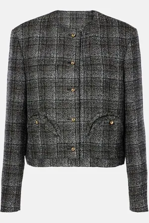 Blazé Milano Lulua Shamo checked cropped wool-blend jacket