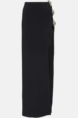 DAVID KOMA Crystal-embellished cutout maxi skirt