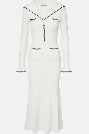 Self-Portrait Ribbed-knit midi dress